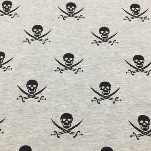 Pilkas medvilninis trikotažas „Piratai”, 1m 1290