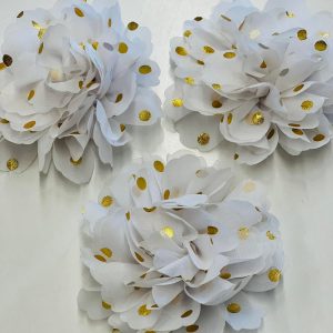 Šifoninės gėlytės aukso burbuliukais, 1vnt 02279