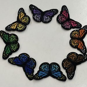 Siuvinėti drugeliai, įvairių spalvų, 1vnt 00728