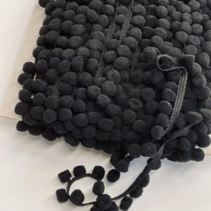 Juoda mažų POMPON burbuliukų juosta, 1m 29018/332