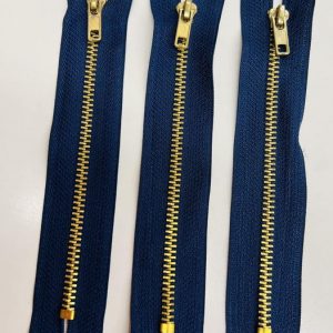 Tamsiai mėlynas metalinis užtrauktukas, 10cm, 1vnt 10M/330