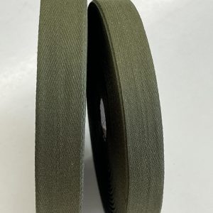Haki spalvos medvilninė juostelė – eglutė, 2,5cm, 1m OR2501/327