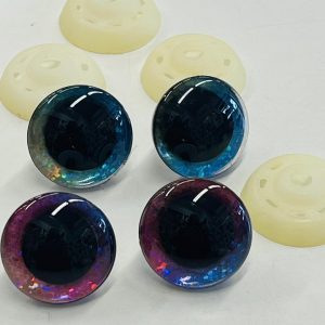 Pereinančių spalvų blizgios įsukamos akytės, 16mm, 1pora 02514