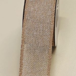 Džiuto juosta puošta sidabriniu siūlu, 5cm, 1m JTR04