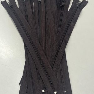Tamsiai rudas spiralinis užtrauktukas, 22cm, 1vnt, 22s/304