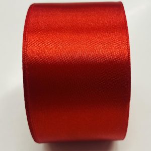 Raudona atlasinė juosta, 6cm, 1m W060/3079
