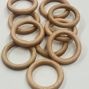 Mediniai žiedai (53mm), natūralaus medžio spalvos, 10vnt, 1pok. GZO/60, GZO61