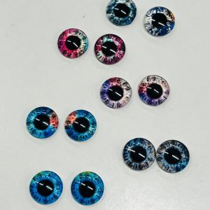 Klijuojamos rainos akytės įvairių spalvų, 14mm, 1 pora 02558