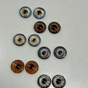 Klijuojamos rainos akytės įvairių spalvų, 16mm, 1 pora 02557