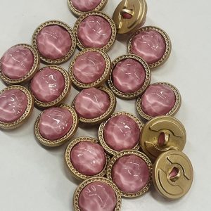 Auksinė saga „Skaidrus pelenų rožinis akmuo”, 21mm, 1vnt 02578