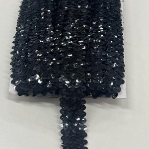 Juoda, tampri žvynelių juostelė, 24mm, 1m 0186/332
