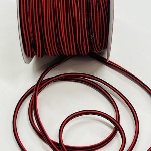 Gumytė – virvelė, 5mm, juoda/raudona, 1m ELS/18L2271