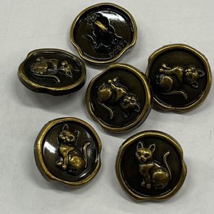 Vintažinė bronzinė saga „Katė”, 17,5mm, 1vnt 02584