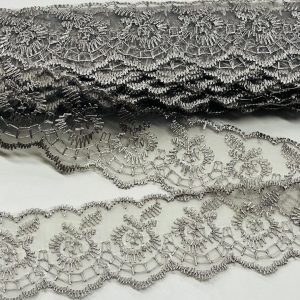 Pilki nėriniai, 4cm, 1m 337
