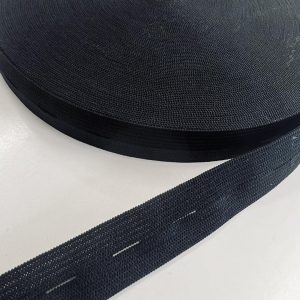 Juoda guma su kilpelėm sagoms, 1,5cm, 1m 84115/1