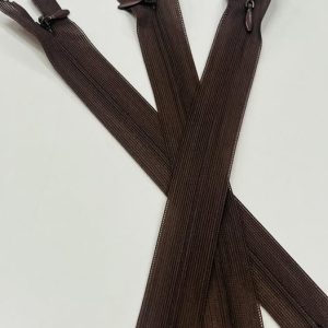 Paslėptas tamsiai rudas užtrauktukas, 20cm, 1vnt 20p/303