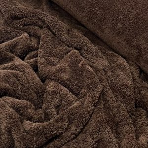Minkštutis, švelnutis tamsiai rudas „LUNA” trikotažas, 1m 1043