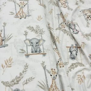 Balta medvilnė „Safari gyvūnėlių supynės”, 1m 1428