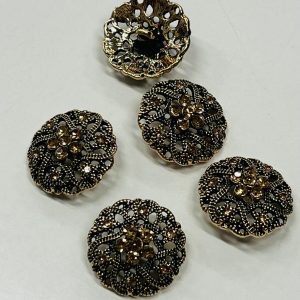 Bronzinė saga „Rusvų akmenukų gėlytė”, 24mm, 1vnt 02707