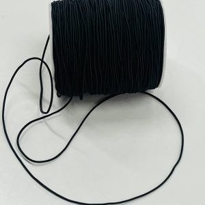 Juoda plonytė gumytė , 1mm, 1m ELS01/332