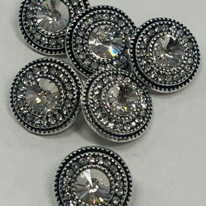 Sidabrinė saga „Stiklinė akis puošta akutėmis”, 18mm, 1vnt 02747