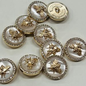 Auksinė saga „Musė baltam perle”, puošta akutėm, 25mm, 1vnt 02732