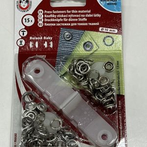 Įkalamos spaudės, 10mm, 15vnt, sidabrinės, 4018/031