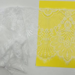 Pieno baltumo nėrinių juosta, 25cm, 1m 02777