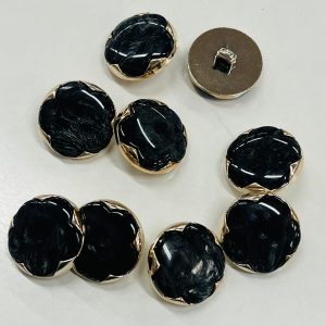 Auksinė saga „Juoda perlamutrinė gėlė”, 25mm, 1vnt 02827