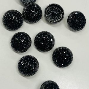 Metalinė juoda saga „Kristaliukai”, 18mm, 1vnt 02967