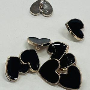 Auksinė saga „Juoda širdis”, 21*22mm, 1vnt 02839
