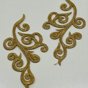Siuvinėtas auksinis ornamentas, 17,5*9cm, 1vnt 02924