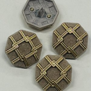 Kreminė veliūrinė saga „Pintas kvadratas”, 22mm, 1vnt 02948