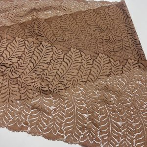 Kakaviniai nėriniai su elastanu, 24cm, 1m 02965