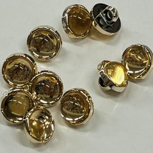 Auksinė sagutė „Gelsvas skaidrus perliukas auksiniam apvadėlyje”, 13mm, 1vnt 02995