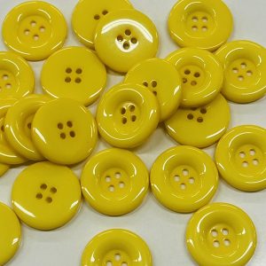 Plastikinė geltona saga putliais kraštais, 18mm, 1vnt 03210