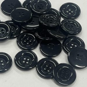 Plastikinė juoda saga putliais kraštais, 18mm, 1vnt 03209