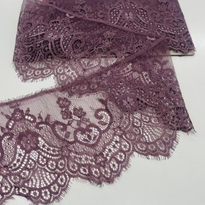 Tamsesnė pelenų rožinė nėrinių juosta, 18cm, klasikinio rašto, 1m 03040