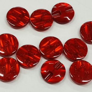 Apvali, plastikinė raudona saga, „Blizgesys”, 21mm, 1vnt 03045