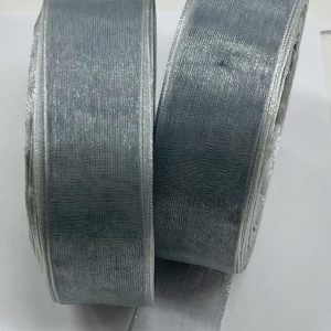 Šviesiai pilka organzos juostelė, 25mm, 1m O25/316
