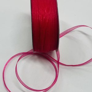 Ryškiai rožinė organzos juostelė, 3mm, 1m O03/3081