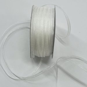 Balta organzos juostelė, 3mm, 1m O03/3175
