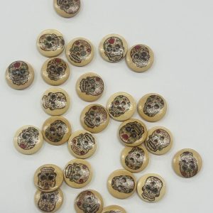 Medinė sagutė „Kaukolė”, 14mm, 1vnt 00631