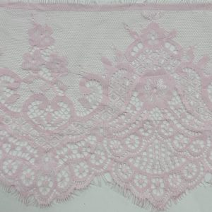 Šviesiai rožinė nėrinių juosta, 18cm, klasikinio rašto, 1m 01267