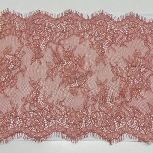 Pelenų persikinė nėrinių juosta, 23cm, klasikinio rašto, 1m 03116