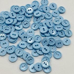 Apvali, plastikinė, 2 skylučių melsva saga, 11mm, 1vnt 181803