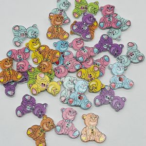 Medinė sagutė „Pliušinis meškutis”, 30*24mm, 1vnt 00962