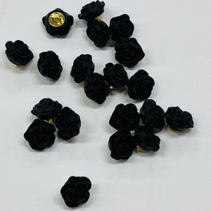 Sagutė „Juoda rožytė”, 12mm, 1vnt 03137