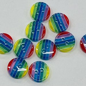 Apvali, plastikinė sagutė „Vaivorykštė”, 13mm, 1vnt 03143