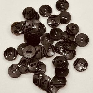Apvali, plastikinė, ruda sagutė, 14mm, 1vnt 182420